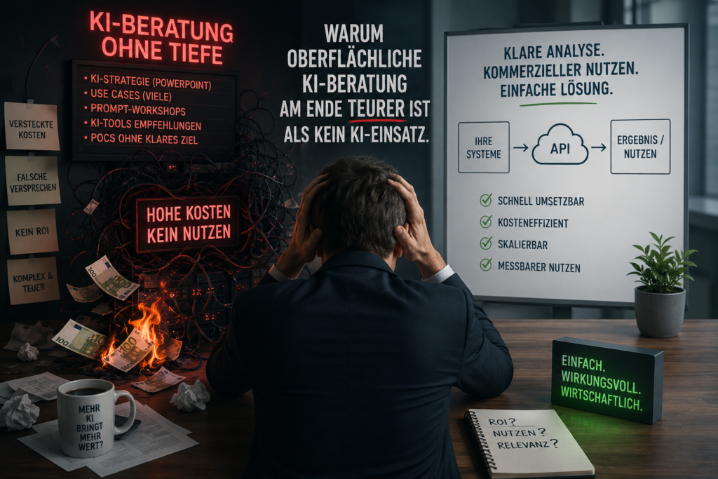 Warum oberflächliche KI-Beratung am Ende teurer ist als kein KI-Einsatz.