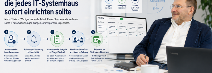 5 Pipedrive-Automatisierungen, die jedes IT-Systemhaus sofort einrichten sollte