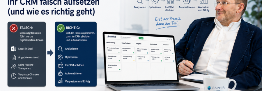 Warum die meisten IT-Systemhäuser ihr CRM falsch aufsetzen (und wie es richtig geht) Das typische Ausgangsbild: Excel, verstreute Leads, keine Pipeline-Transparenz