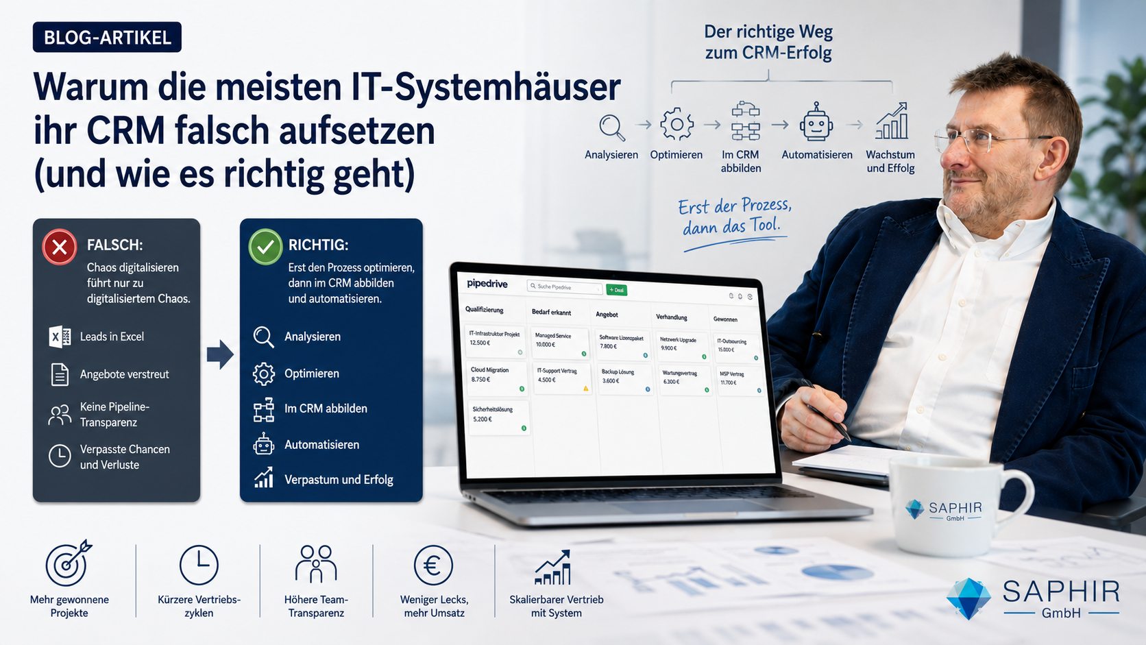 Warum die meisten IT-Systemhäuser ihr CRM falsch aufsetzen (und wie es richtig geht) Das typische Ausgangsbild: Excel, verstreute Leads, keine Pipeline-Transparenz